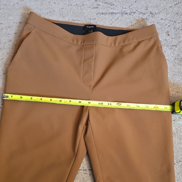 Theory Thaniel Deep Hazelnut Kenett Elastic Pull On Strech Slim Pants, S/ 4 NWT - Picture 14 of 16